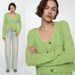 NWOT Mango Openwork details cardigan